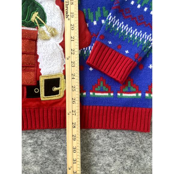 Christmas Sweater Black Santa Funny Unisex XL Blizzard Bay Xmas Colorful Knit - Picture 3 of 7